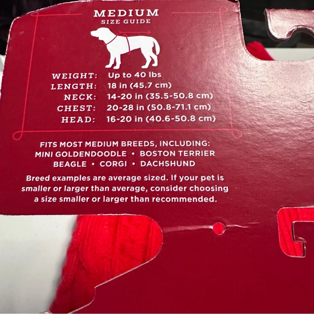 Pet sweater medium up to 40 pounds Red Cowl Neck‎ from Target Wondershop